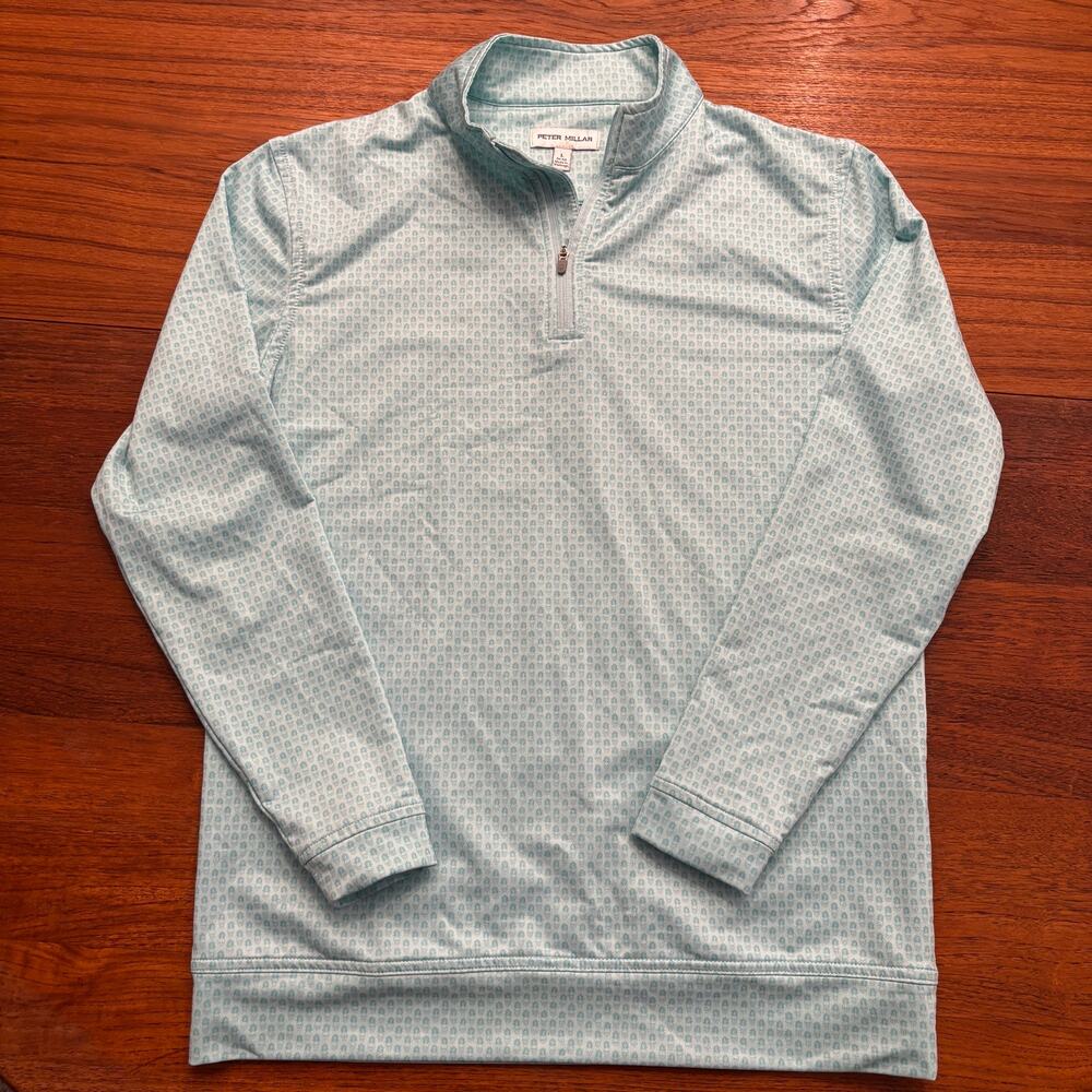 Peter Millar Pullover Crown Sport Pina Skullada Print 1/4 Zip Youth Size Large